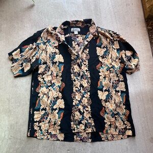 Avanti Black and Cream Floral Men's Shirt